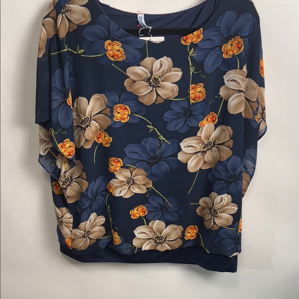 Floral Navy Women's Blouse